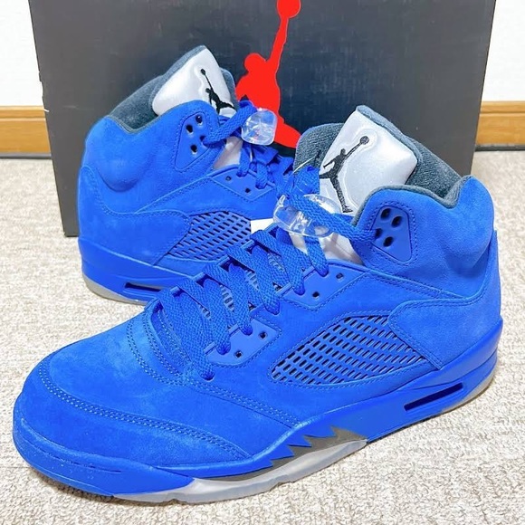 NEW- Jordan 5 Blue Suede. Size 10.5 - Picture 3 of 4